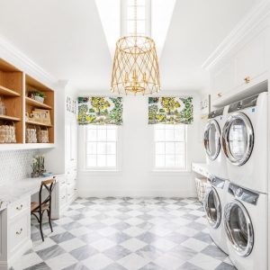 Some of our best custom cabinet design ideas have appeared in slightly less conventional spaces—like the study hall + laundry room combo. But it works!