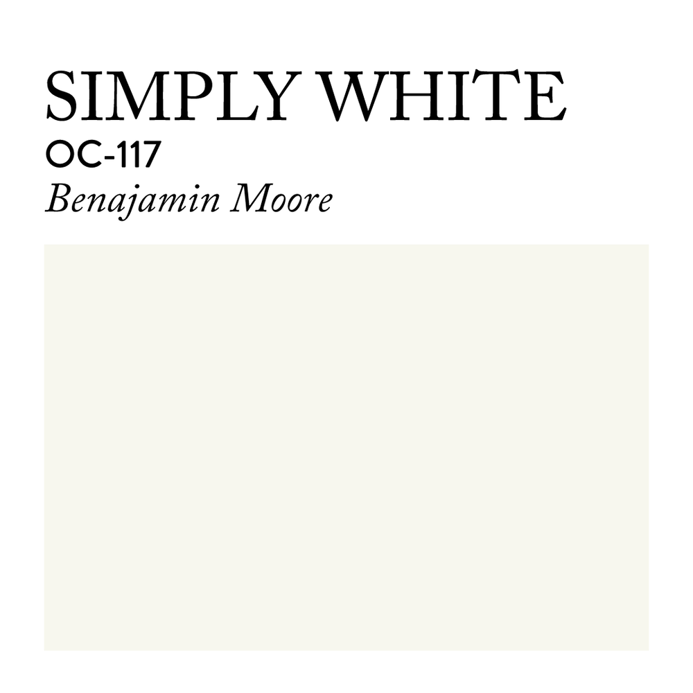 No client has ever regretted Simply White by Benjamin Moore or said it was too white or too off white. In my opinion it's one of the best white paint colors out there.