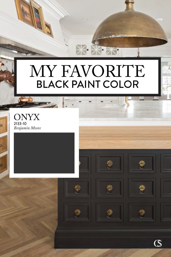 Onyx is one of the best black paints for kitchen cabinets. It is one of the softer of the black options out there. It’s a smooth, charcoal black—but certainly not grey. And it works wonders in the right space.