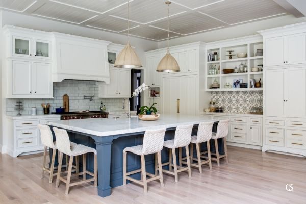 The best blue paint in your kitchen is one that will work in all types of light. Different angles and other materials in the room will play with the blue and make it look slightly different. Check out our favorite blue kitchen paints at ChristopherScottCabinetry.com!