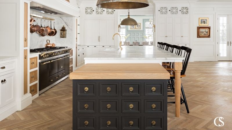 Gray and Red Kitchen Furniture in Matte Lacquer Finish