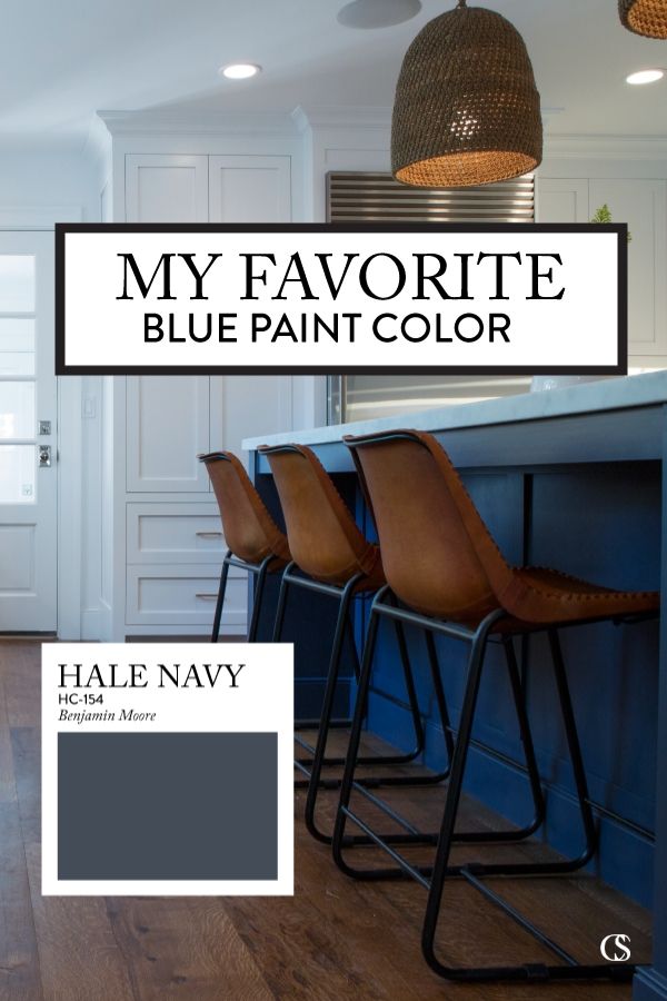 One of my favorite blue paint colors is Hale Navy. You can add a punch of style and drama to a custom kitchen, bathroom, or home office with less commitment than in a larger living space—where it might feel overwhelming or like too big of a commitment.