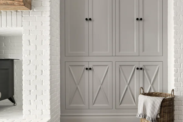 Gray paint is another popular choice for many places in the home. It can be a warm or cool “upgrade” from white as a wall color or a great accent choice for painted cabinetry