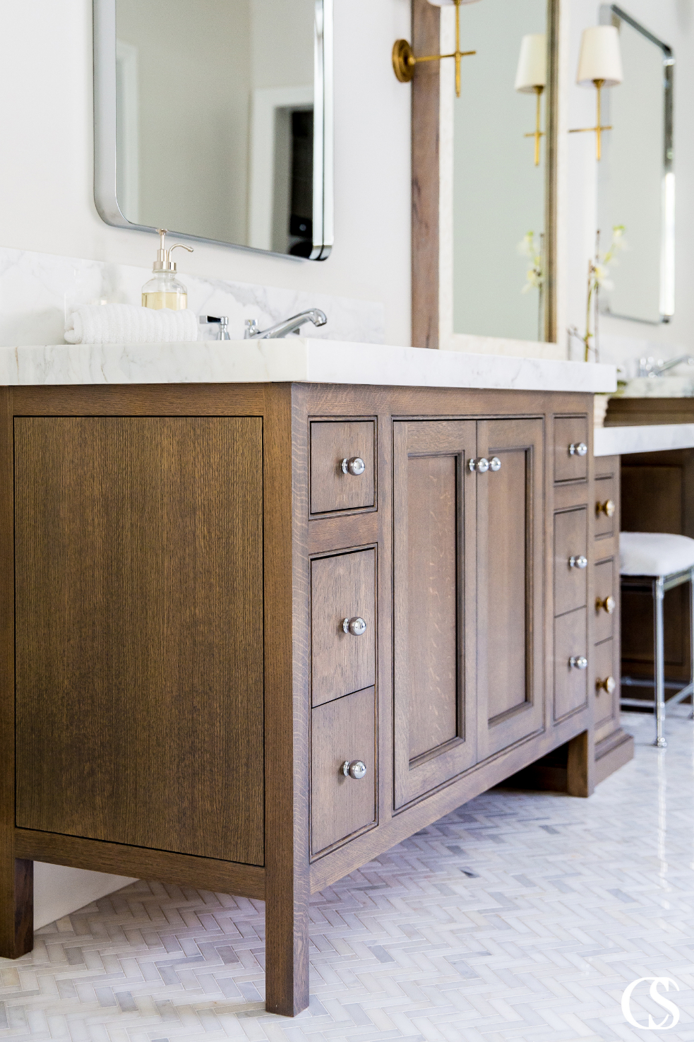 Details like the smooth beaded inset of each of the drawers being mirrored by the cabinet’s side view design make it more special than you may realize at first glance.