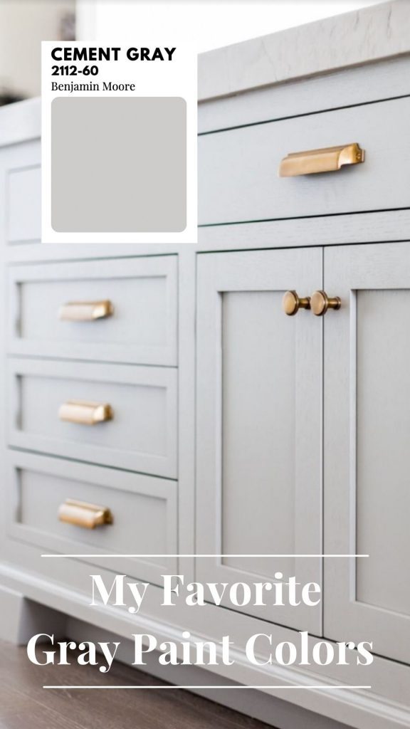 Our Favorite Gray Paint Colors, Benjamin Moore Cement Gray Kitchen Cabinets