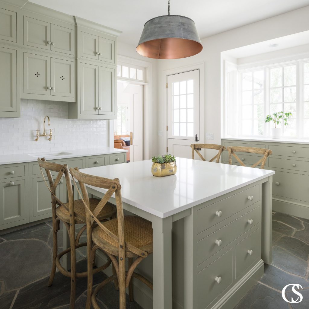 The breathe-easy hues make a working kitchen feel more naturally inviting and comfortable, even when the moodier end of the blue-green spectrum is in play