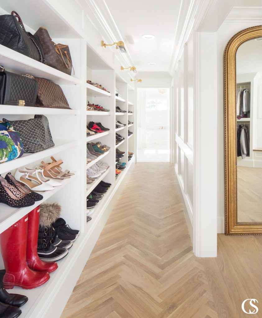 There is no shame in having a shoe collection to rival a department store's. Even less shame in putting them on display in the best custom built-ins.