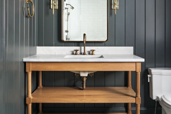 From larger two-sink vanities with plenty of hidden storage to modern open shelving versions, whatever suits your personality, space, and needs is what we aim to create—with all the clever extras that we can bring in to really make it a piece to love