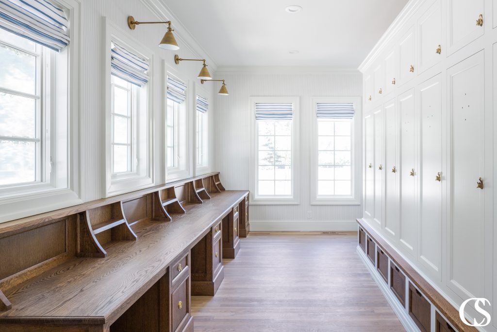 Not all built in cabinets for the office are in a deep, dark den-like room. This study space takes advantage of a all the natural light a home office could muster.