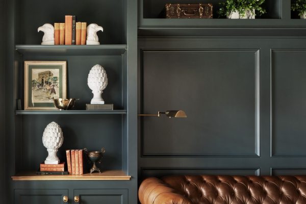 Which comes first—the custom cabinets for your home or the furniture? Did you choose green cabinets to match the couch that belongs in the room or are you bringing in the rich leather couch because you know it'll pair perfectly with those deep green cabinets?