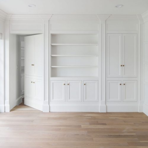 What if your custom built ins were more than just built ins? What if they housed a built in cabinet closet or secret entrance to the next room? Yeah, we've got your back.