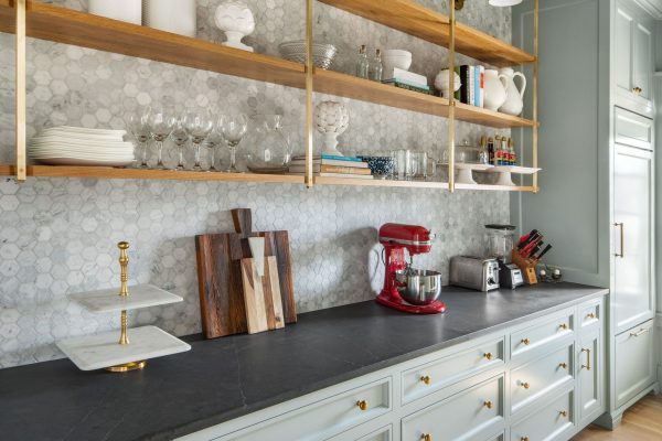 It doesn’t hurt to go through your current kitchen items and make a list of the large item sizes and any personal kitchen items that are unique to your lifestyle (tea storage, coffee makers, large knife sets, sport bottles, china, tupperware, etc.) so that your custom cabinets in the kitchen can hold it all.