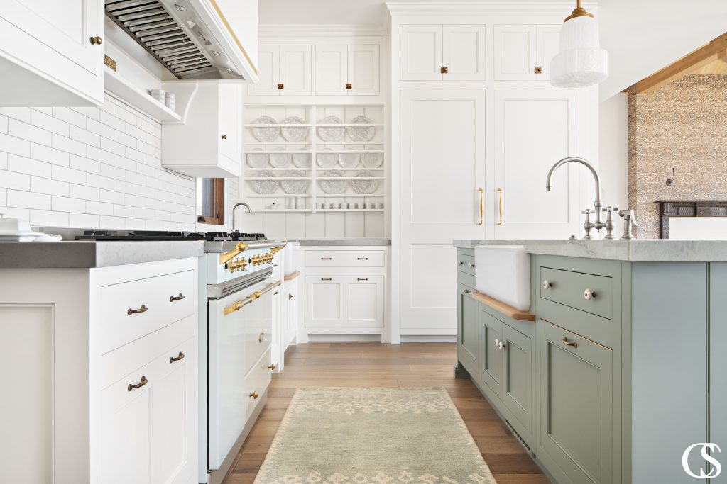 What better way to solidify your farmhouse aesthetic than with custom kitchen cabinets complete with a beautiful farmhouse sink?