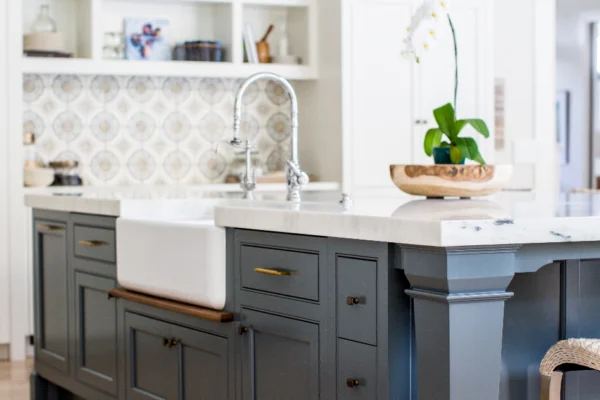 Use distinctive hardware to help a particular kitchen area stand out (such as the hutch that holds your fine china).