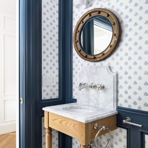 The best simple custom bathroom cabinets don't have to be elaborate or large to make an impact. This almost pedestal-style sink cabinet proves it.